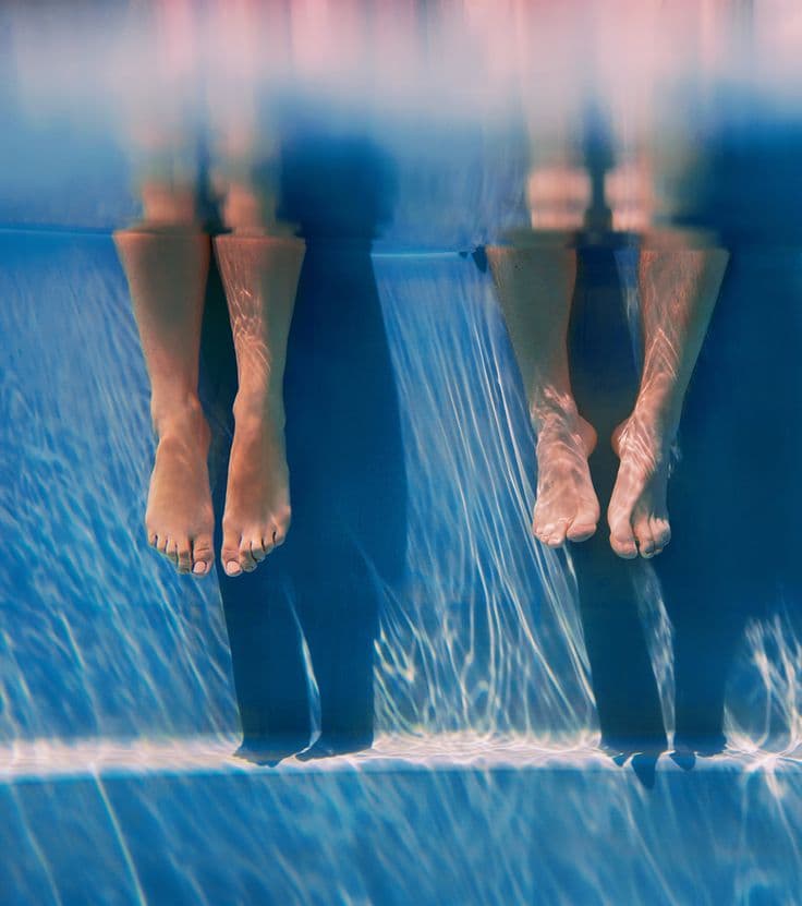 feet in the swimming pool