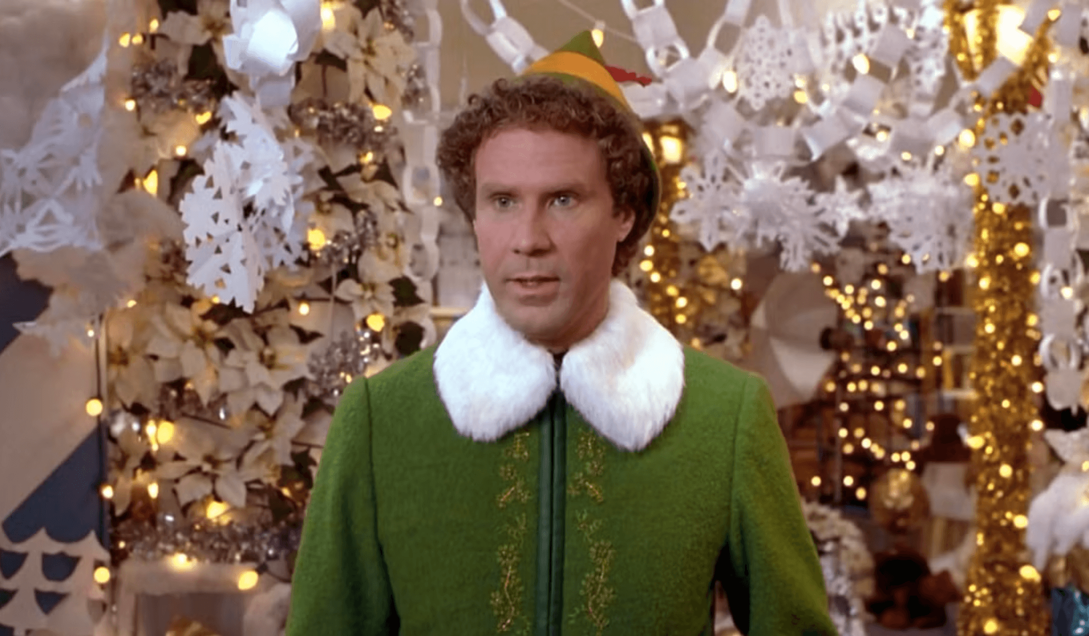 Will Ferrell in dressed as an elf