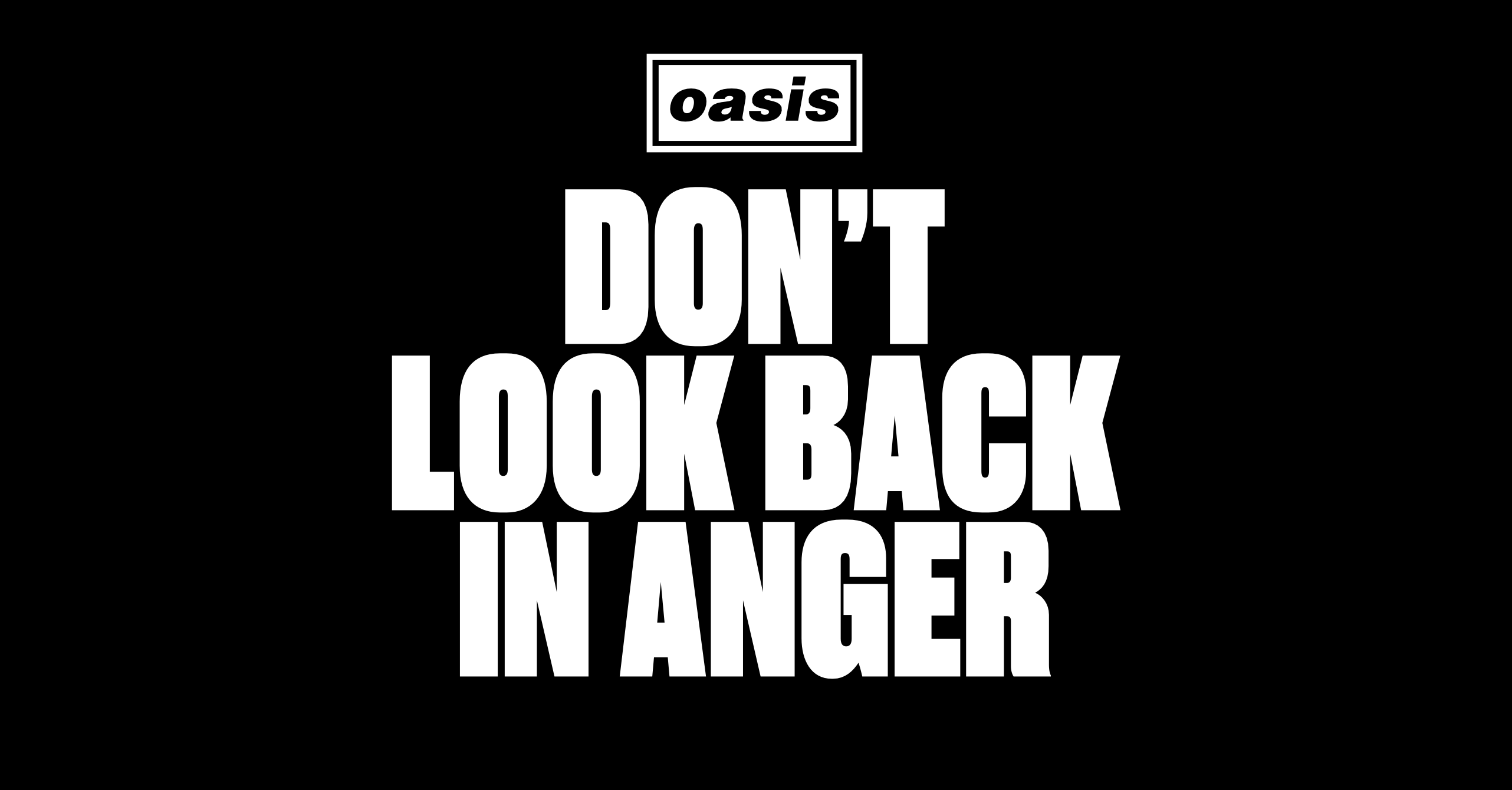 Black and white graphic image - OASIS Don't Look Back in Anger